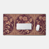 Fleurs Art Nouveau bordeaux et or (Clavier et souris)