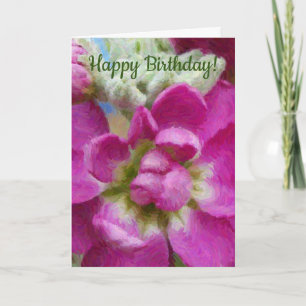 Fleurs Artsy Dans La Carte Rose Anniversaire
