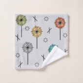 Fleurs atomiques rétro multicolores (Gant de toilette)