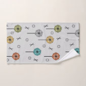 Fleurs atomiques rétro multicolores (Serviette à main)