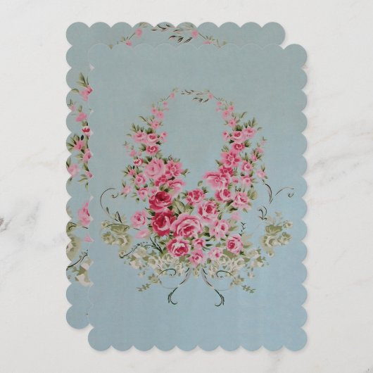 Fleurs attrayantes - Invitations / RSVP Anniversai (Devant / Derrière)