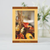 Fleurs aux couleurs d'automne - Carte RSVP (Debout devant)