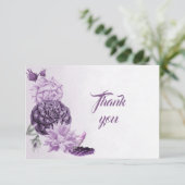 fleurs aux tons violets carte de remerciements (Debout devant)