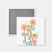 Fleurs avec aimant d'abeilles (Recto/Verso)