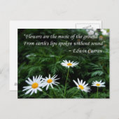 Fleurs avec devis Carte postale (Devant / Derrière)