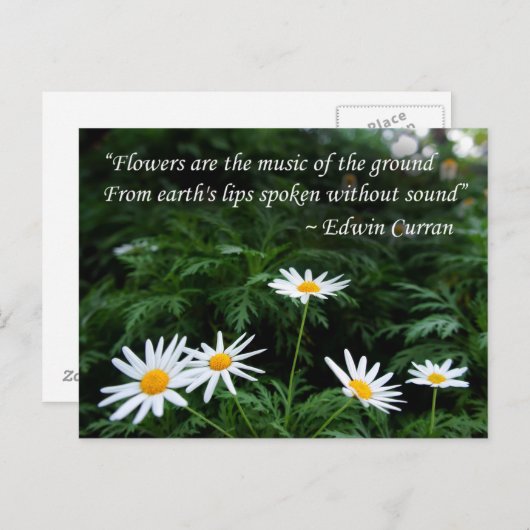 Fleurs avec devis Carte postale (Devant / Derrière)