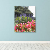 Fleurs avec Oiseau de Pré Toile enveloppée (Insitu (Plancher de Bois))