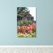Fleurs avec Oiseau de Pré Toile enveloppée (Insitu (Plancher de Bois))