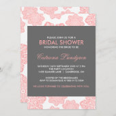 Fleurs Batik Roses et Gris Invitation à la douche  (Devant / Derrière)