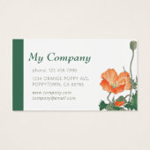 Fleurs Beauté Pavot japonais CC0483 Carte de visit (Dos)