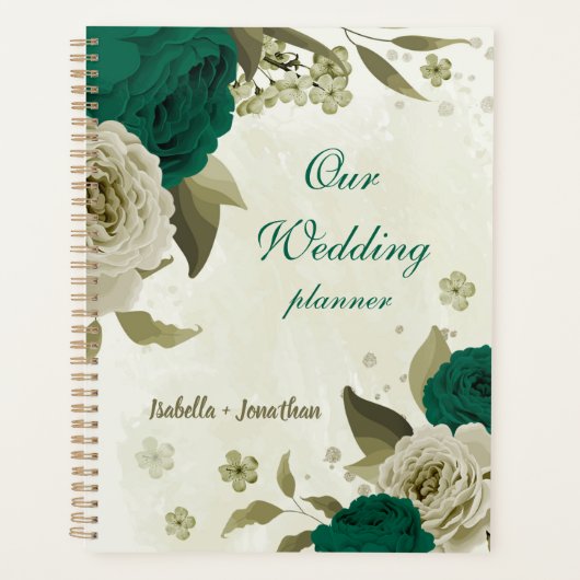 fleurs beige vert émeraude mariage (Devant)