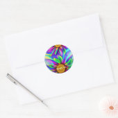 Fleurs Belle couleur Sticker rond classique (Enveloppe)