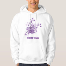 fleurs blanc et violet sweat - shirt à capuche