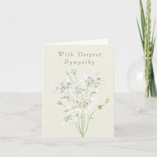 fleurs blanches 2 Pensez à vous Carte de sympathie