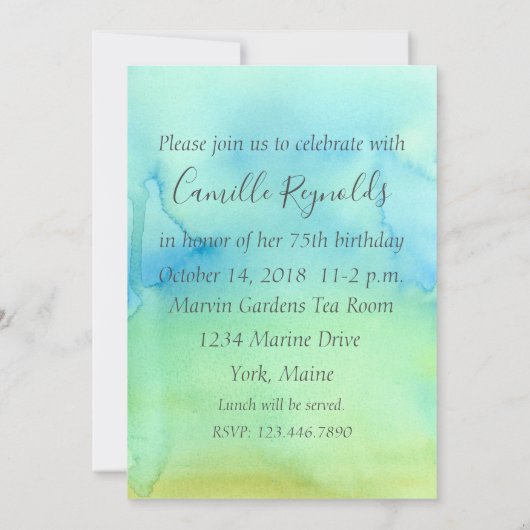 Fleurs blanches 75e anniversaire Invitation (Dos)