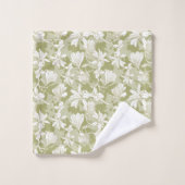 Fleurs blanches à motifs floraux sur Arrière - pla (Gant de toilette)