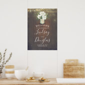 Fleurs blanches Affiche de bienvenue Mariage campa (Cuisine)