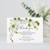 Fleurs blanches botaniques Carte de remerciements  (Debout devant)