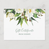 Fleurs blanches bou Certificat cadeau Design Carte (Devant)