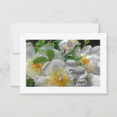 Fleurs blanches Carte de remerciements plat (Devant)