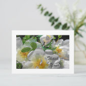 Fleurs blanches Carte de remerciements plat (Debout devant)