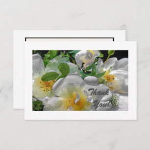 Fleurs blanches Carte de remerciements plat