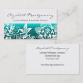 Fleurs blanches Carte de visite de rendez-vous mod (Devant / Derrière)