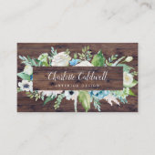 Fleurs blanches classiques | Carte de visite rusti (Devant)