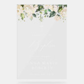 Fleurs blanches crème, Boho, Bienvenue au baptême (Recto)