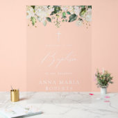 Fleurs blanches crème, Boho, Bienvenue au baptême (Mariage)
