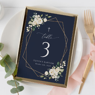 Fleurs blanches crème, Boho, Numéros de table de b