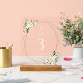 Fleurs blanches crème, Boho, numéros de table de b (Mariage)