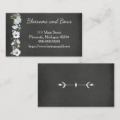 Fleurs blanches de carte de visite de fleuriste de (Devant / Derrière)