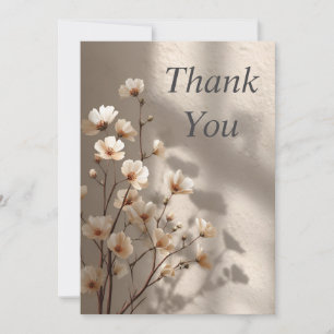 Fleurs blanches de cendres Carte de remerciements