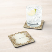 Fleurs blanches Dessous de verre en plastique dur  (Côté Droit)