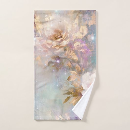 Fleurs blanches d'or féminin (Serviette à main)