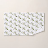 Fleurs blanches élégantes sur fond blanc (Serviette à main)