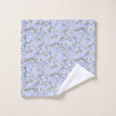 Fleurs blanches en bleu (Gant de toilette)