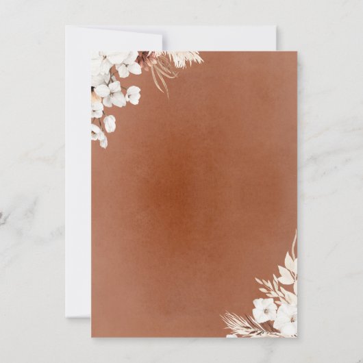 Fleurs blanches en terre cuite Boho Save the Date  (Dos)