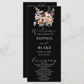 Fleurs blanches et bleues Programme de mariage noi (Devant / Derrière)