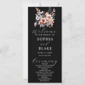 Fleurs blanches et bleues Programme de mariage noi (Devant)