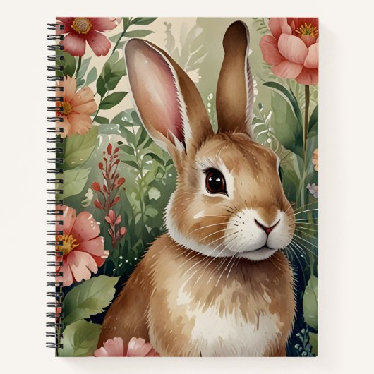 Fleurs blanches et Carnet Bunny Dreams (Devant)