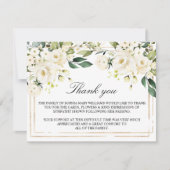 Fleurs blanches et funérailles d'or Merci note (Devant)