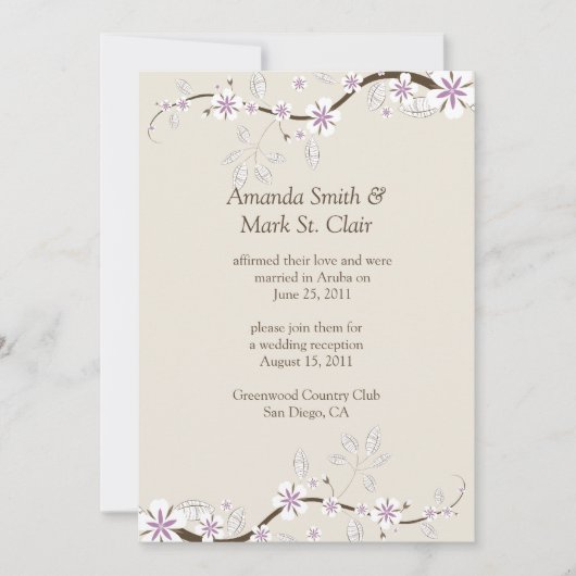 Fleurs blanches et lavande sur Faire-part de maria (Devant)