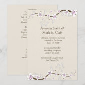 Fleurs blanches et lavande sur Faire-part de maria (Devant / Derrière)