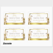 Fleurs blanches et or Étiquettes d'emballage de pr (Feuille)