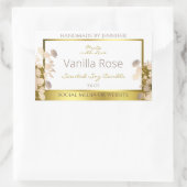 Fleurs blanches et or Étiquettes d'emballage de pr (Sac)