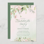 Fleurs blanches et roses Bachelorette Invitation (Devant / Derrière)