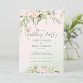 Fleurs blanches et roses Invitation de mariage (Debout devant)