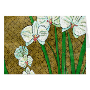 Fleurs blanches et tiges vertes à la frontière